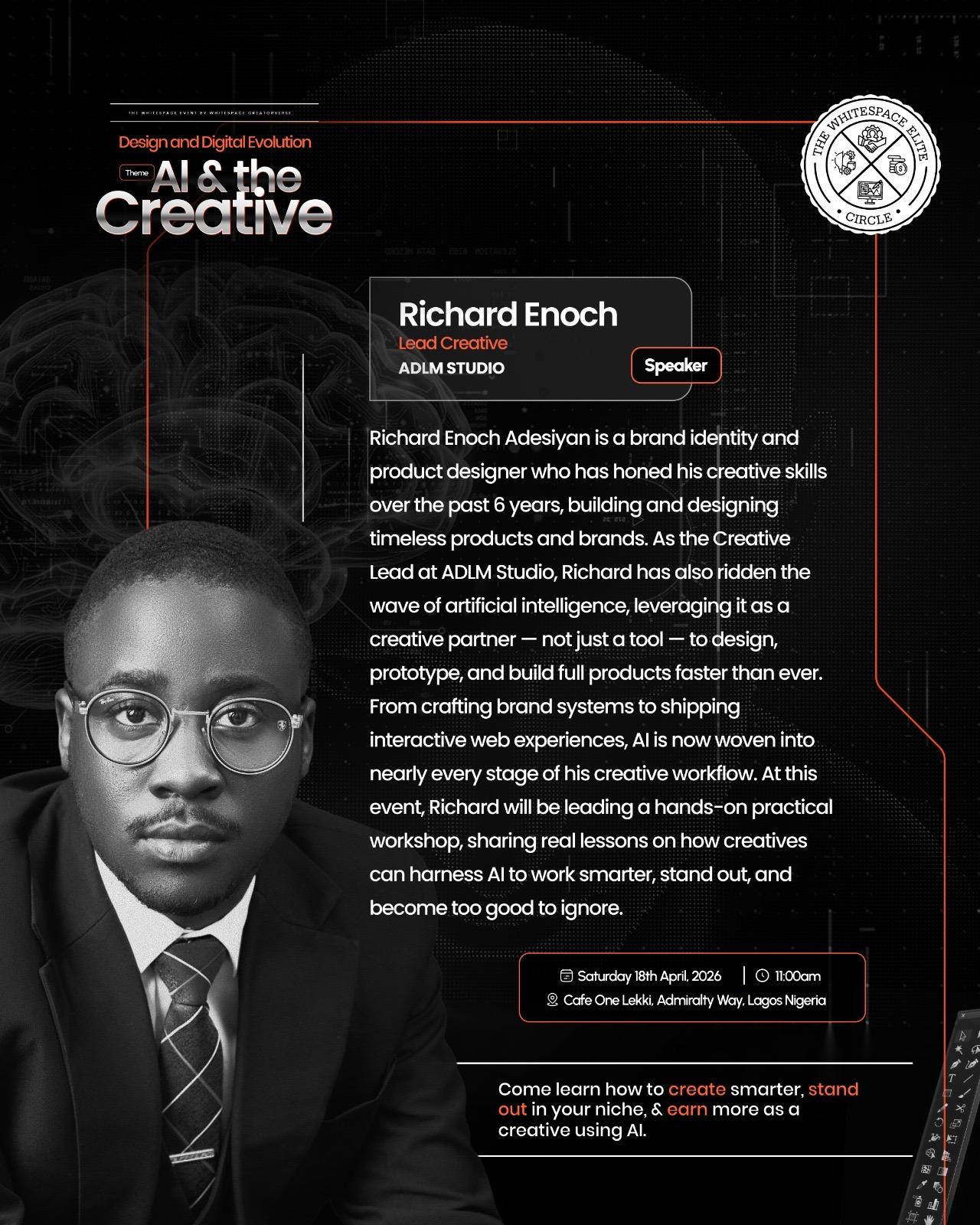 Richard Enoch speaking at the event